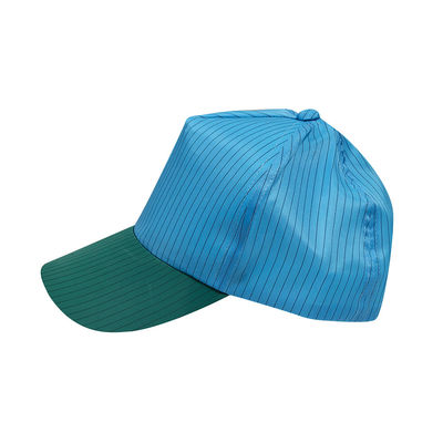 Cleanroom ESD 5mm Stripe Polyester Hat Dust Free Work Anti Static Baseball Cap