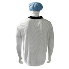 7MM Stripe White Silk Knitting ESD Anti Static POLO T-Shirts 99% Polyester 1% Conductive