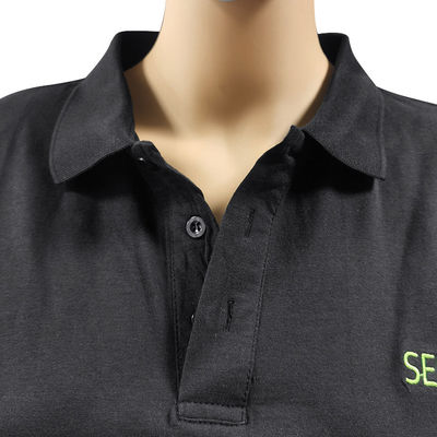 Cleanroom Safety Work Wear Cotton Carbon Fiber ESD Anti Static Polo T Shirt