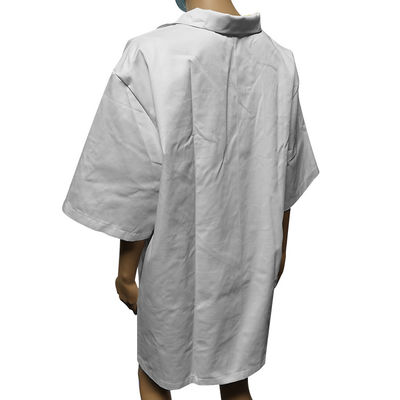 Dustproof ESD Workwear Spandex Cuff Polyester Lint Free Lab Smock For Cleanroom