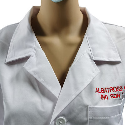 Dustproof ESD Workwear Spandex Cuff Polyester Lint Free Lab Smock For Cleanroom