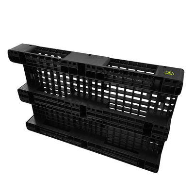 1200*800*140mm ESD Stacking Black Plastic Electronic Pallet For Industry