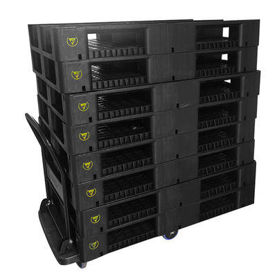 1200*800*140mm ESD Stacking Black Plastic Electronic Pallet For Industry