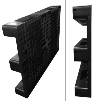1200*800*140mm ESD Stacking Black Plastic Electronic Pallet For Industry