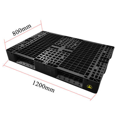 1200*800*140mm ESD Stacking Black Plastic Electronic Pallet For Industry