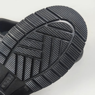 Anti Smashing PU Safety Shoes Rubber Sole Black Safety Shoes For Construction
