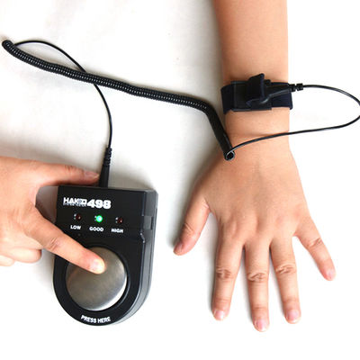 110*72*40mm Black 498 Safety Meter ESD Wrist Band Strap Tester For EPA Areas