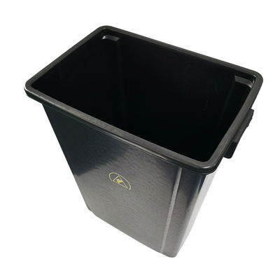 Black Plastic Recycled ESD Waste Bin Antistatic Trash Can for Cleanroom Use