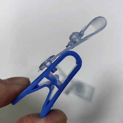 Exclusive Blue White Plastic Hanging Clip Anti Slip Plastic Id Holder Badge Clip