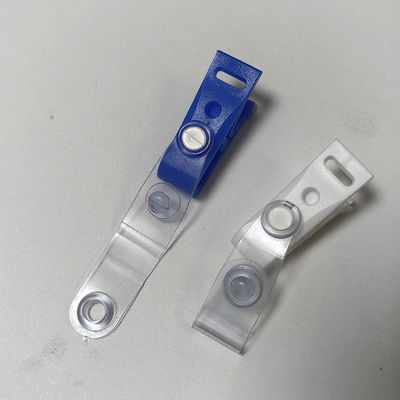 Exclusive Blue White Plastic Hanging Clip Anti Slip Plastic Id Holder Badge Clip