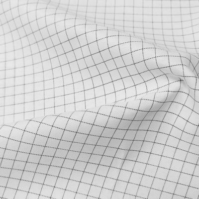 White 7MM Grid 65% Polyester+32% Cotton+2% Carbon Fiber T/C ESD Anti Static Fabric For Cleanroom Clothes