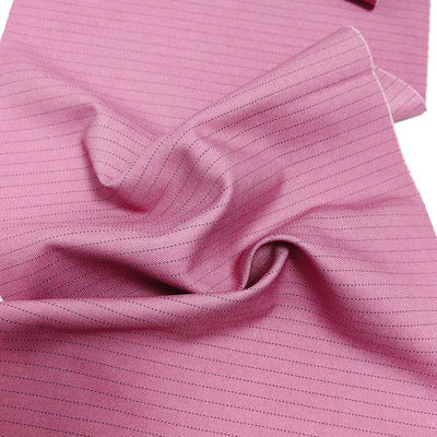 Pink 5mm Stripe ESD Fabric 1/2 Antistatic TR Conductive Fabric For Lab Garment
