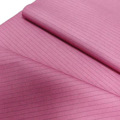 Pink 5mm Stripe ESD Fabric 1/2 Antistatic TR Conductive Fabric For Lab Garment