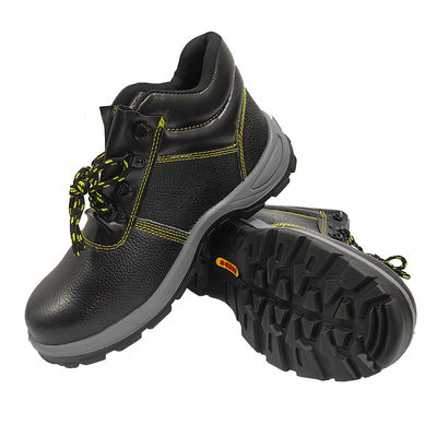 Black Anti Smashing Anti Piercing Steel Toe Protection Safety Shoes For Industry Construction