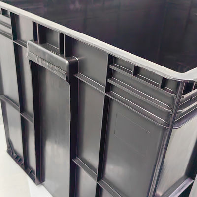 800*400*230mm Conductive Turnover Box Plastic ESD Electronic Parts Box Black Anti-Static Box