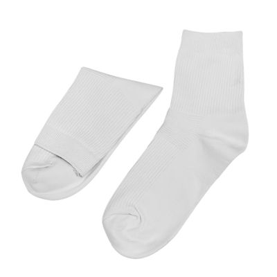 High Quality White Dust Free Cotton Sweat Absorbing Antibacterial Socks Cleanroom Socks with Elastic Closure
