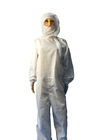 Biotech / Pharmaceutical ESD Safe Materials Cleanroom ESD Suit With Hood And Facemask