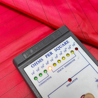 Red 17MM Stripe 99% Polyester+1% Conductive Stripe Lab Lint Free Anti-static ESD Antistatic Fabric