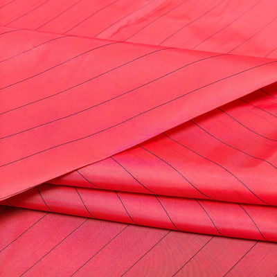 Red 17MM Stripe 99% Polyester+1% Conductive Stripe Lab Lint Free Anti-static ESD Antistatic Fabric