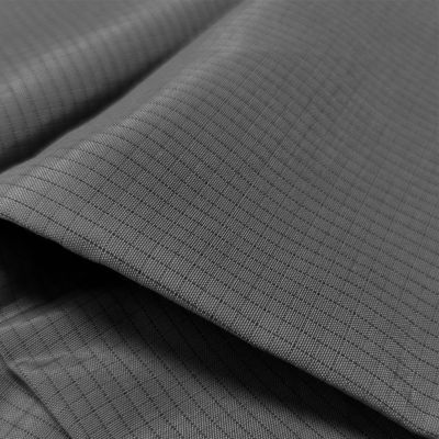 Black 4mm Grid 33% Cotton 2% Carbon Fiber Antistatic TC Fabric For ESD Working Clothes