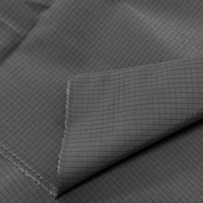 Black 4mm Grid 33% Cotton 2% Carbon Fiber Antistatic TC Fabric For ESD Working Clothes