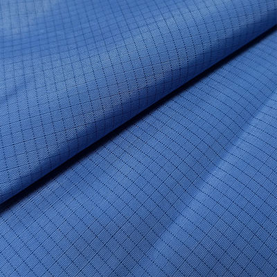 Blue 65% Polyester 32% Cotton 2% Carbon Fiber ESD Fabric Black 4mm Grid Conductive Wire Red Anti Static TC Fabric