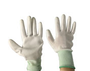 White Polyurethane Palm Coated Anti Static Gloves Seamless Polyester Liner Glove