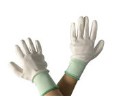 White Polyurethane Palm Coated Anti Static Gloves Seamless Polyester Liner Glove