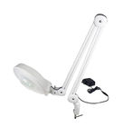 LED Illuminated Magnifying Lamp Spring Internal Clamp Base 5 Inch Lens With Lids