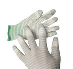 PU Top Coated Striped Static Proof Gloves Fingertip Carbon Knitted EN388 4121 Standard