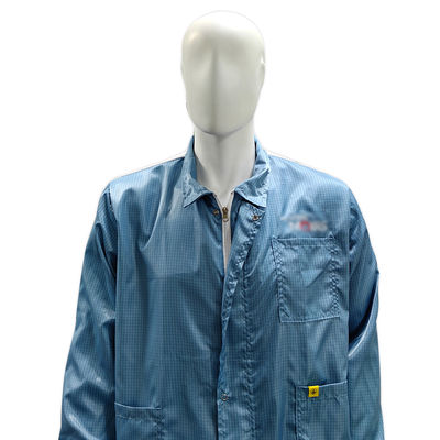 Cleanroom ESD Antistatic Jacket With A Lapel Zipper White Mesh Back Anti-Static Lab Coat Jacket