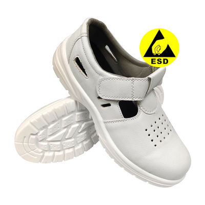 White PU Sole ESD Anti-Static Anti Smashing Labor Protection Shoes Breathable Anti-Static Steel Toe Safety Shoes