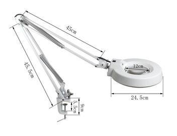 5 Inch Swing Arm Magnifying Lamp Energy Saving SMD Magnifying LED Work Light