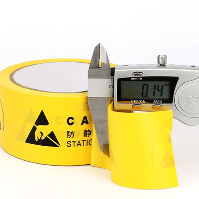 Yellow ESD Anti Static Warning Tape Chinese Or English Identification Tape Protection Zone PVC Floor Tape