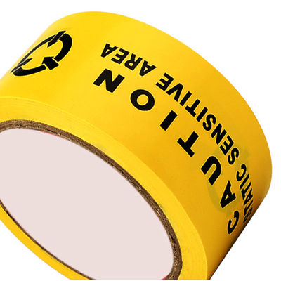 Yellow ESD Anti Static Warning Tape Chinese Or English Identification Tape Protection Zone PVC Floor Tape