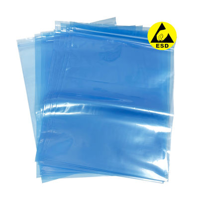 0.75mm*300*400mm Blue Antistatic Shielding Bags ESD Zip Lock Bag for Cleanroom