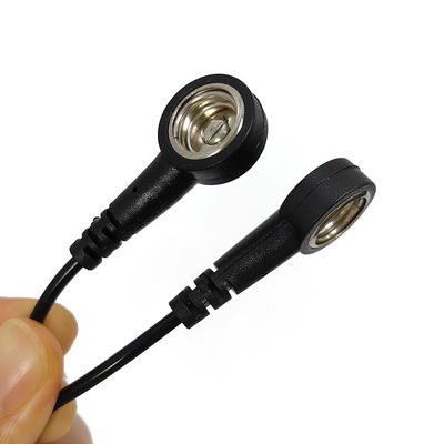 ESD Antistatic PU Grounding Wire Black Straight PU Wire 30.5CM for ESD Mat With Both Ends 10MM Buckle