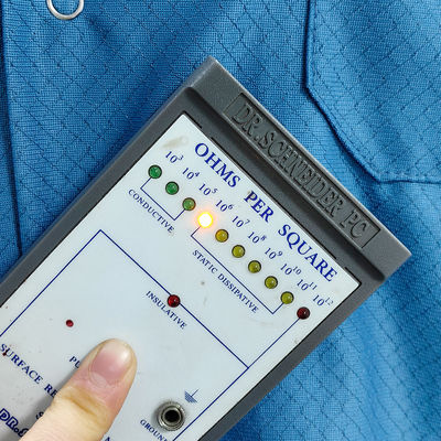 Blue Washable Cleanroom ESD Smock Antistatic Clothes Garment with 96% Polyester +4% Carbon