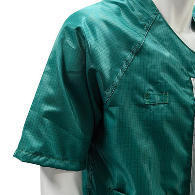 Green Cleanroom ESD Antistatic Short Sleeved Coat