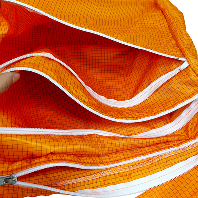 Orange ESD Antistatic Cleanroom Shoulder Strap Bag with 3 Zipper