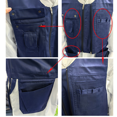 Blue Denim Anti Static Tool Kit Work Vest For Electrician