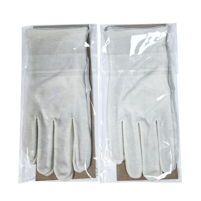 100% Cotton White Work Gloves Sweat Absorbing Individually Wrapped