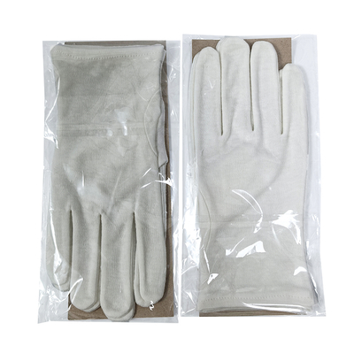100% Cotton White Work Gloves Sweat Absorbing Individually Wrapped