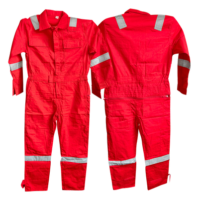 High Visibility Reflective Safety Vest - 100% Cotton Red Coveralls