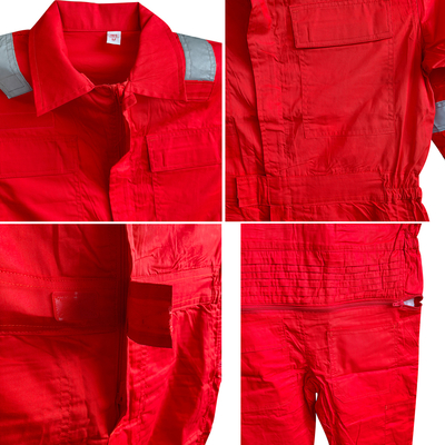 High Visibility Reflective Safety Vest - 100% Cotton Red Coveralls