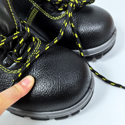 Black Anti Smashing Anti Piercing Steel Toe Safety Working Shoes