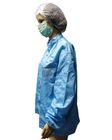 Antistatic Jackets Cleanroom Apparel 5mm Grid Polyester YKK Zip With Logo Printing