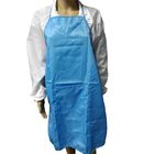 White Blue ESD Apron Antistatic One Size Fits All One Pocket 98% Polyester 2% Carbon Fiber