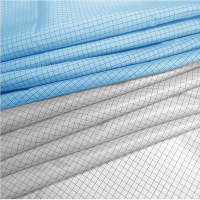 98% Polyester 2% Carbon Fiber ESD 5MM Grid Fabric For Cleanroom Garment