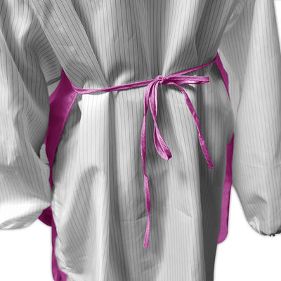 Washable Anti Static ESD Stripe Apron For Cleanroom